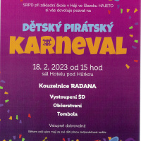 Dětský pirátský karneval 18.2.2023 sál Hotelu Pod Hůrkou 1