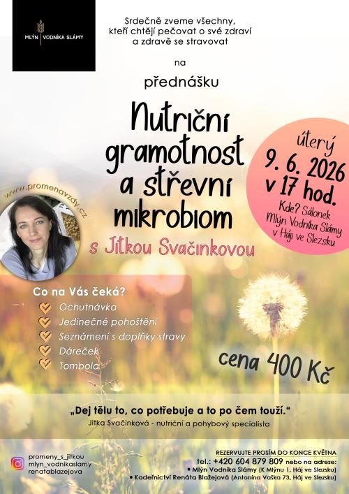 nutriční přednáška a ochutnávka