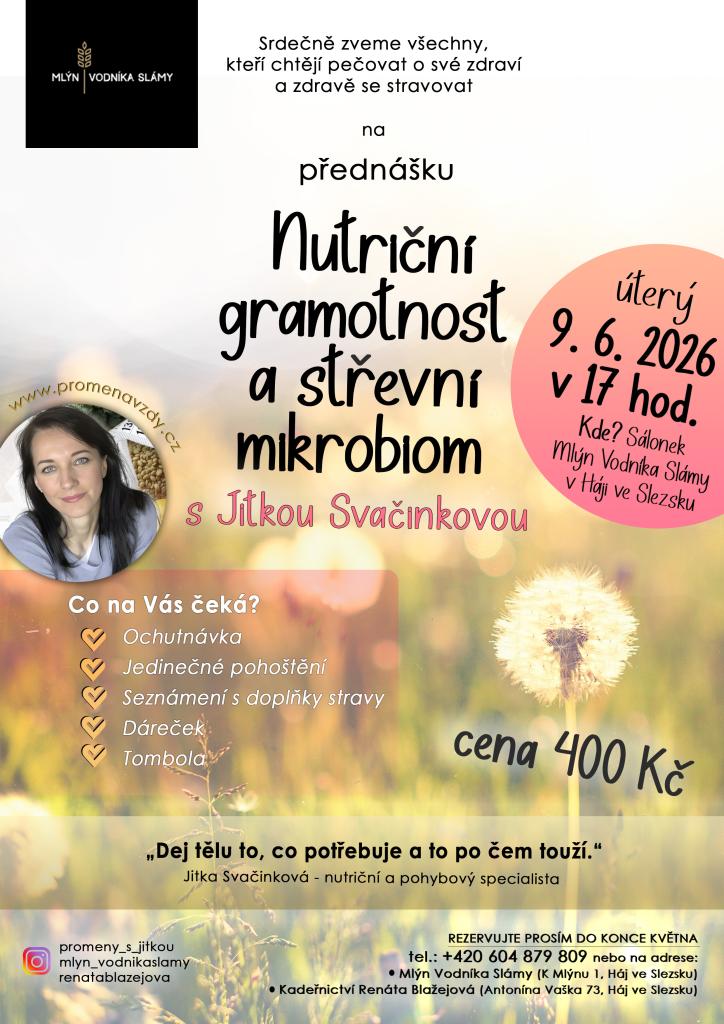 nutriční přednáška a ochutnávka